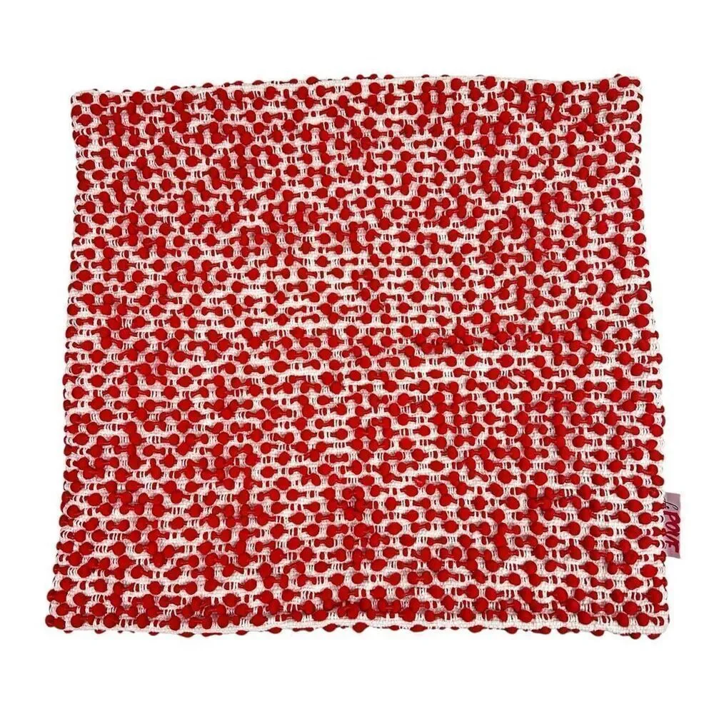 Le Pouf Textured Pillow Covers Red Cream No Pillow
